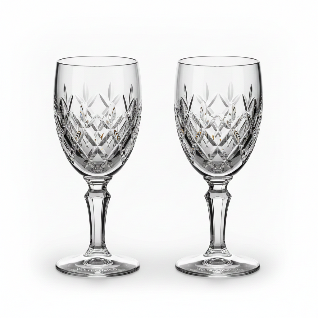Lismore Goblet Pair - Hand-Cut Crystal view 3